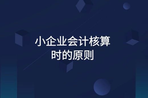 小企业会计核算时的原则-第1张-淳会计